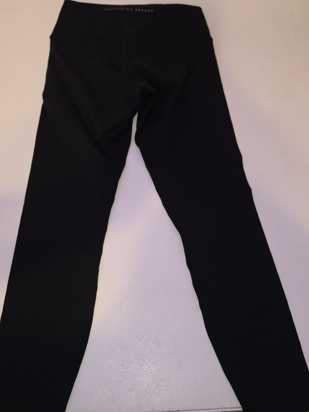 Victoria's Secret Black Leggings with Gold Logo Waistband